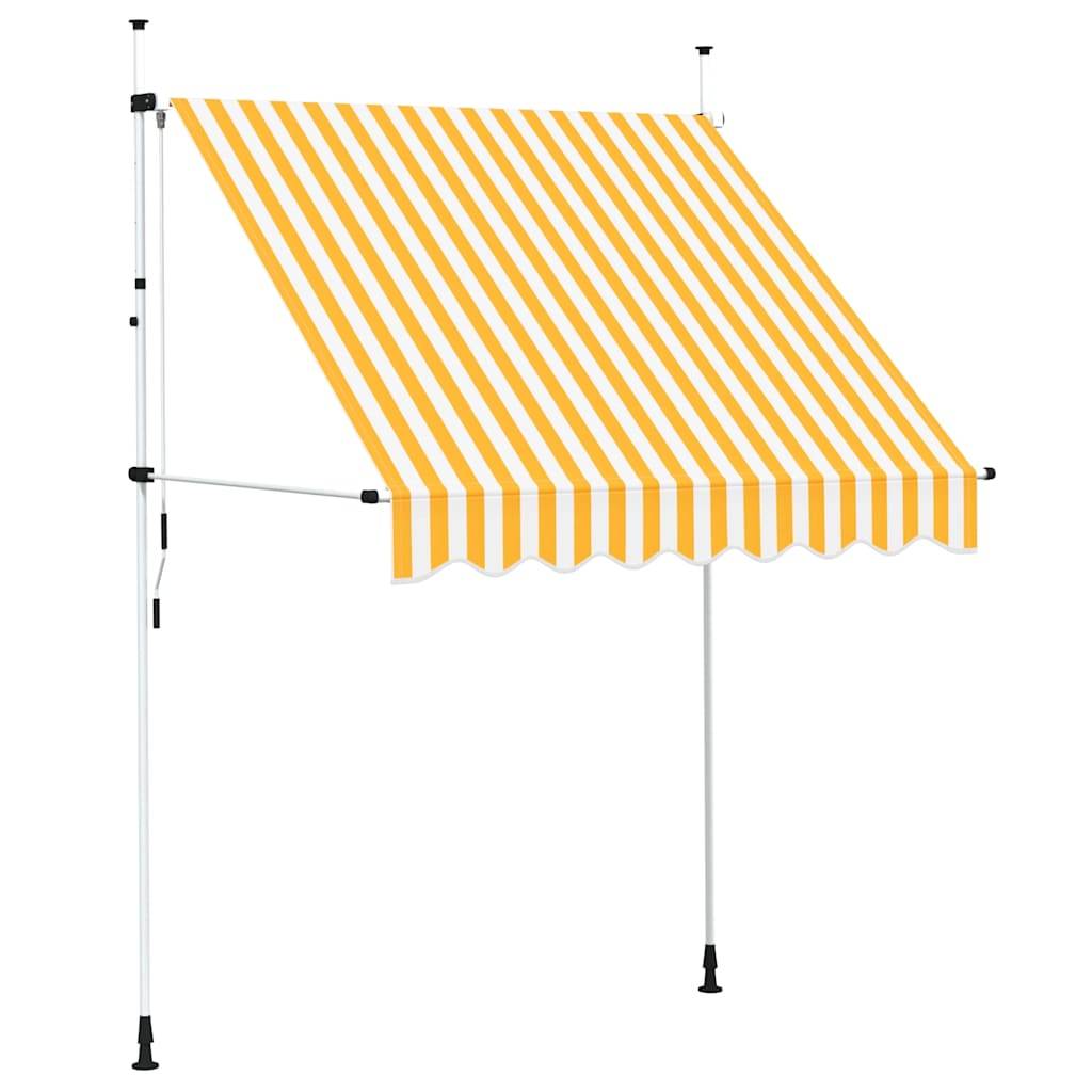 vidaXL Einziehbare Markise Handbetrieben 200 cm Orange/Weiß Gestreift