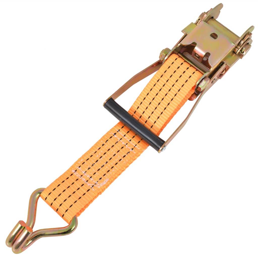 vidaXL Ratschen-Spanngurte 10 Stk. 2 Tonnen 8m×50mm Orange