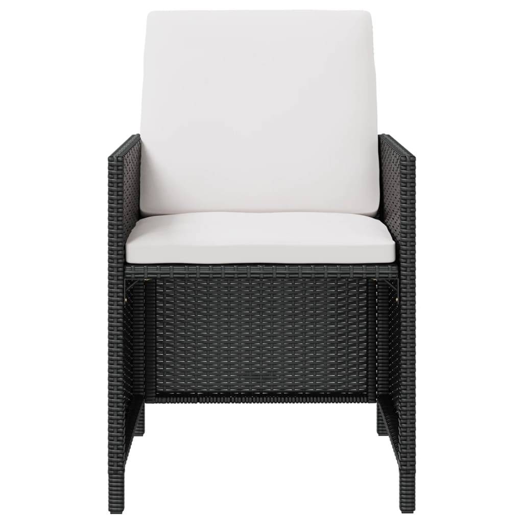 vidaXL 9-tlg. Garten-Essgruppe Poly Rattan Akazienholz Schwarz