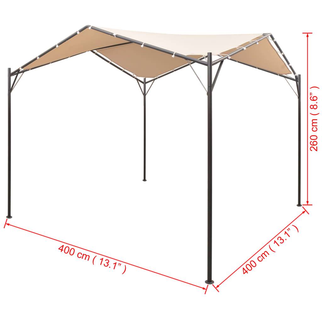 vidaXL Pavillon Partyzelt Überdachung 4x4 m Stahl Beige