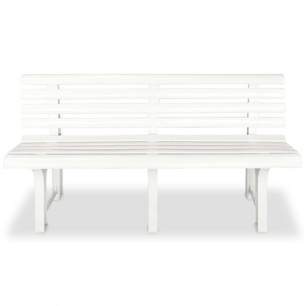 vidaXL Gartenbank 145,5 cm Kunststoff Weiß