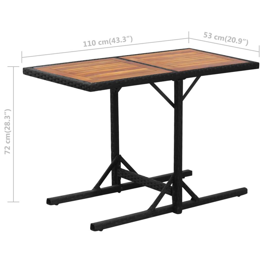 vidaXL 3-tlg. Bistro-Set mit Kissen Poly Rattan Schwarz