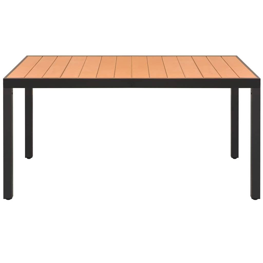 vidaXL Gartentisch Braun 150x90x74 cm Aluminium und WPC