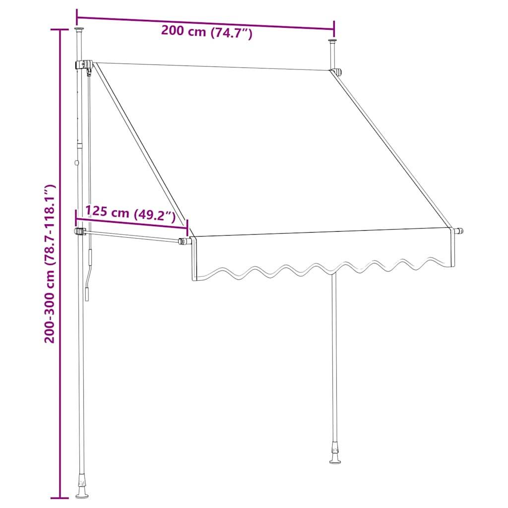 vidaXL Einziehbare Markise Handbetrieben 200 cm Cremeweiß