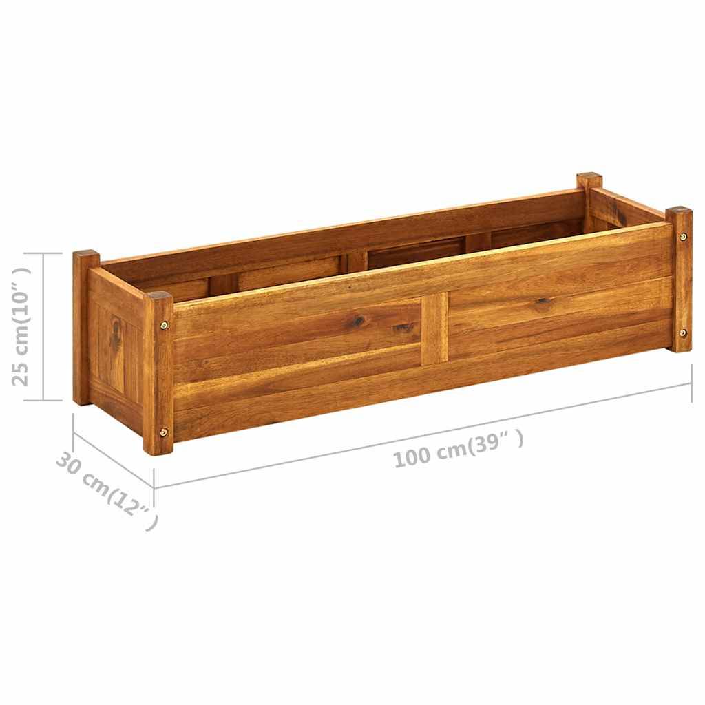 vidaXL Garten-Hochbeet Akazienholz 100x30x25 cm