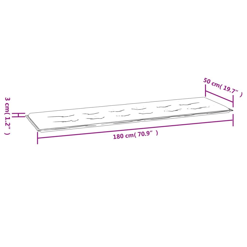 vidaXL Gartenbank-Auflage Grau 180x50x3 cm Oxford-Gewebe