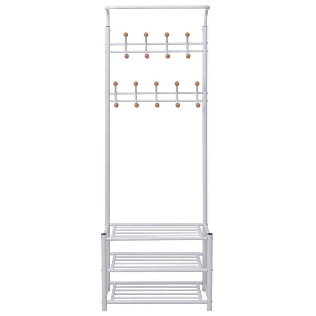 vidaXL Garderobe mit Schuhablage 68×32×182,5 cm Weiß