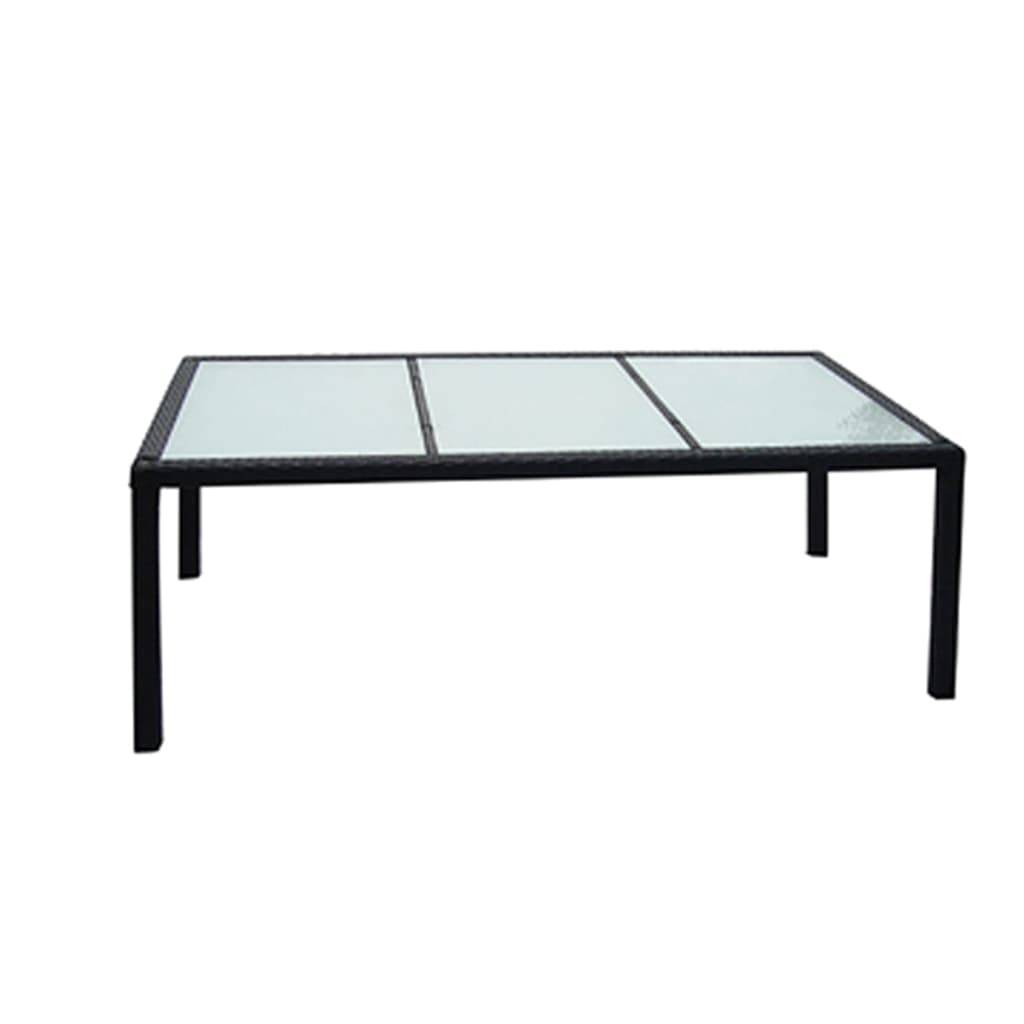 vidaXL 9-tlg. Garten-Essgruppe mit Auflagen Poly Rattan Schwarz