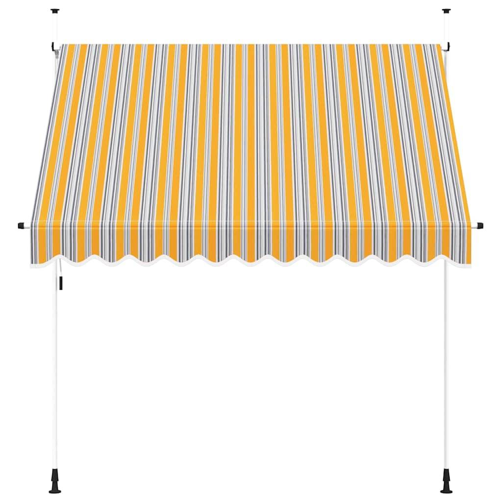 vidaXL Einziehbare Markise Handbetrieben 250 cm Gelb/Blau Gestreift