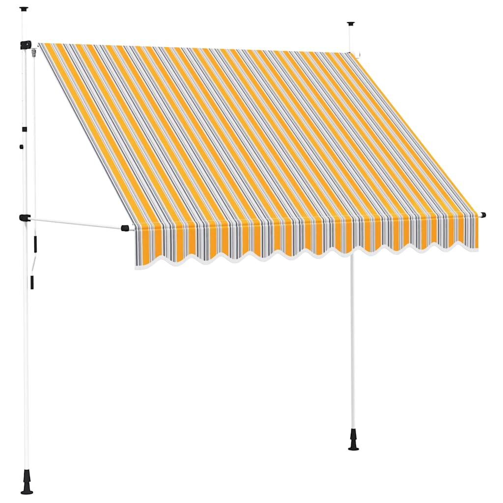 vidaXL Einziehbare Markise Handbetrieben 250 cm Gelb/Blau Gestreift
