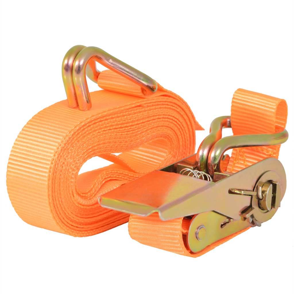vidaXL Ratschen-Spanngurte 4 Stk 0,4 Tonnen 6m×25mm Orange