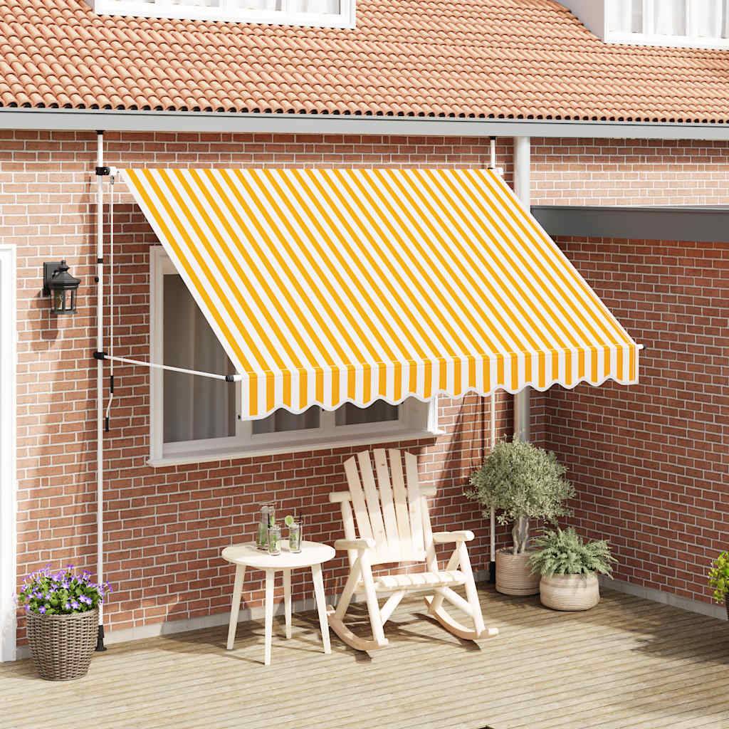 vidaXL Einziehbare Markise Handbetrieben 300 cm Orange/Weiß Gestreift