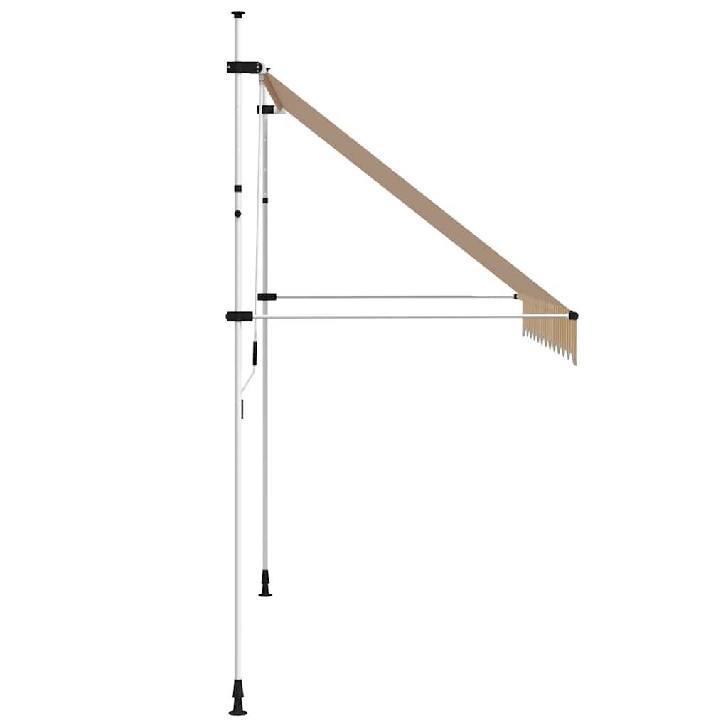 vidaXL Einziehbare Markise Handbetrieben 300 cm Orange/Weiß Gestreift