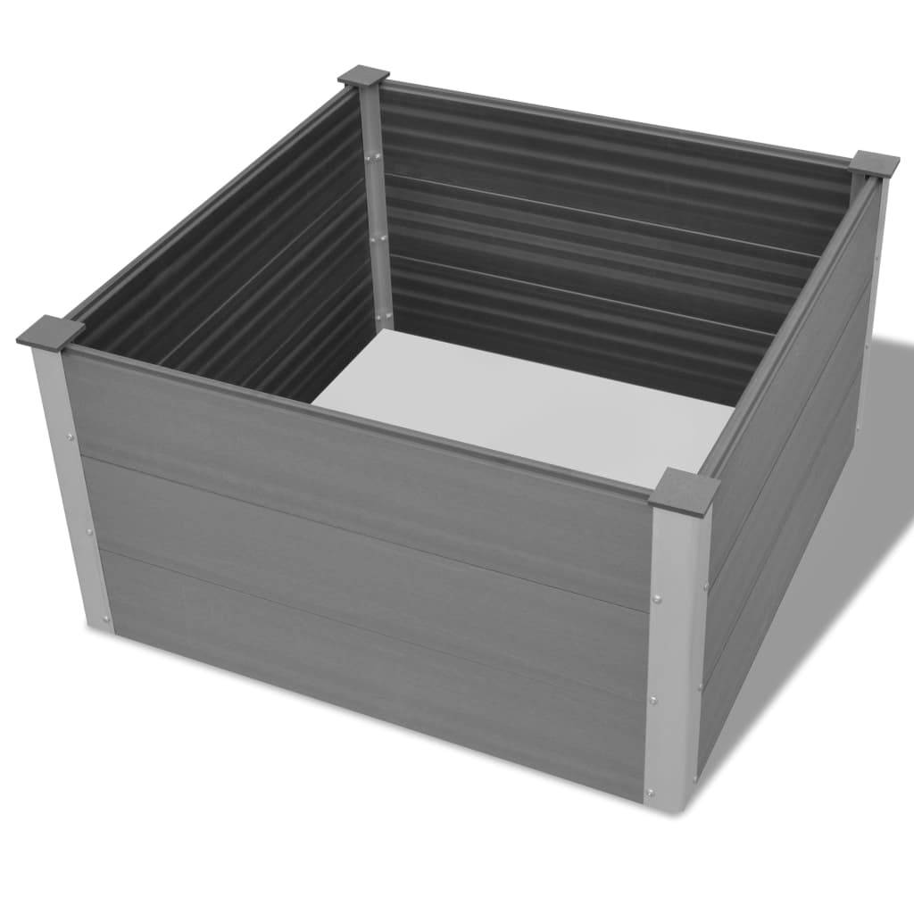 vidaXL Garten-Hochbeet WPC 100 x 100 x 54 cm Grau