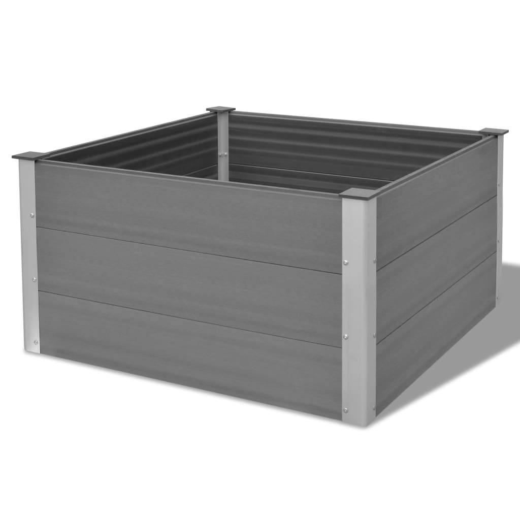 vidaXL Garten-Hochbeet WPC 100 x 100 x 54 cm Grau