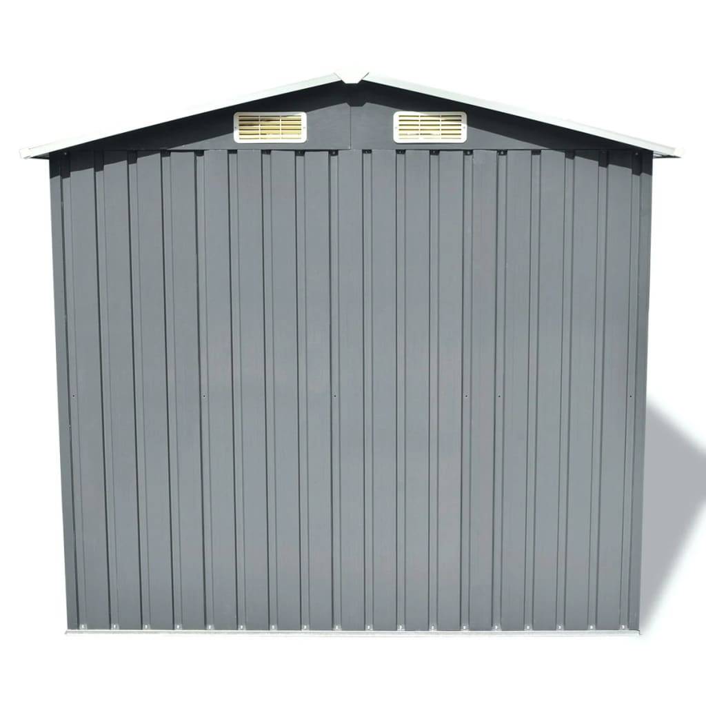 vidaXL Gartenschuppen Grau Metall 204 x 132 x 186 cm