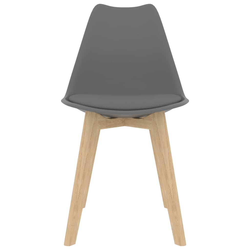vidaXL Esszimmerstühle 4 Stk. Grau Kunststoff