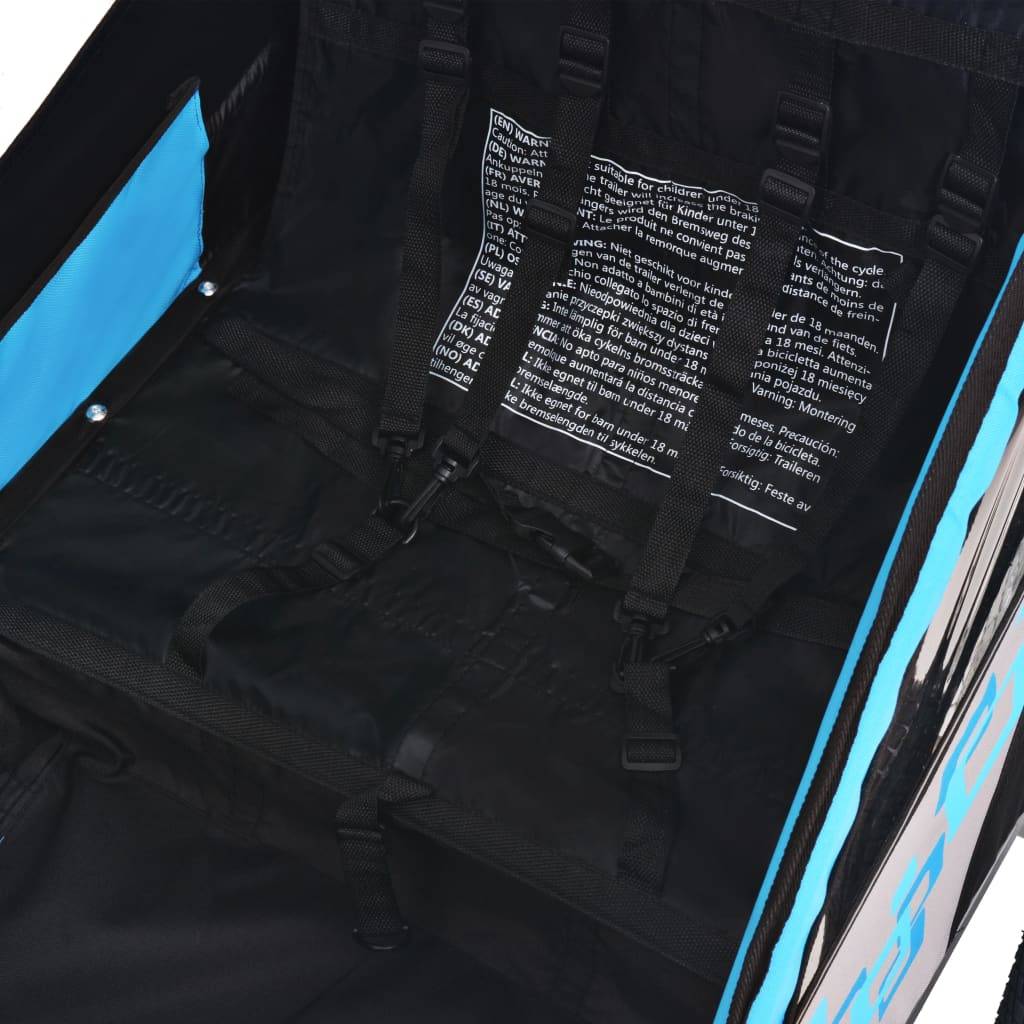 vidaXL Fahrradanhänger Grau und Blau 30 kg