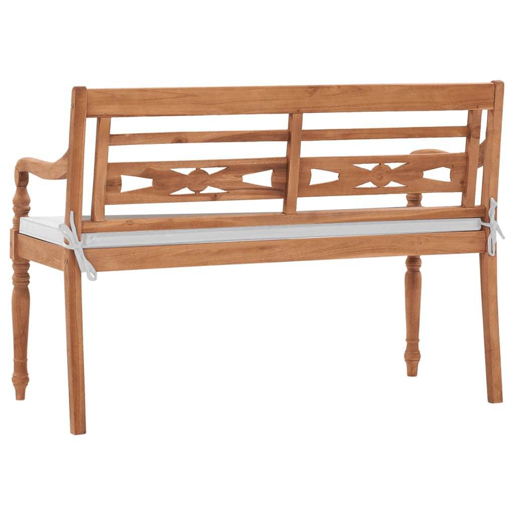vidaXL Batavia Gartenbank mit Polstern 120 cm Teak