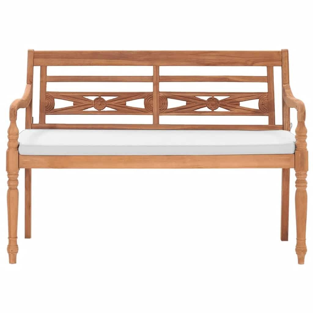 vidaXL Batavia Gartenbank mit Polstern 120 cm Teak