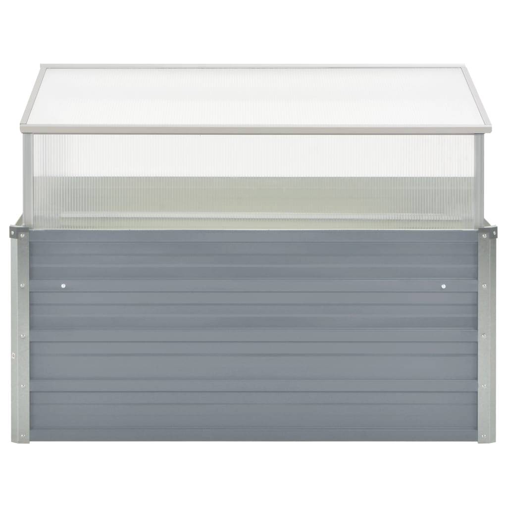vidaXL Gewächshaus Grau Verzinkter Stahl 100×100×85 cm