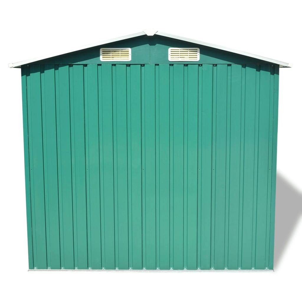 vidaXL Gartenschuppen Grün Metall 204 x 132 x 186 cm