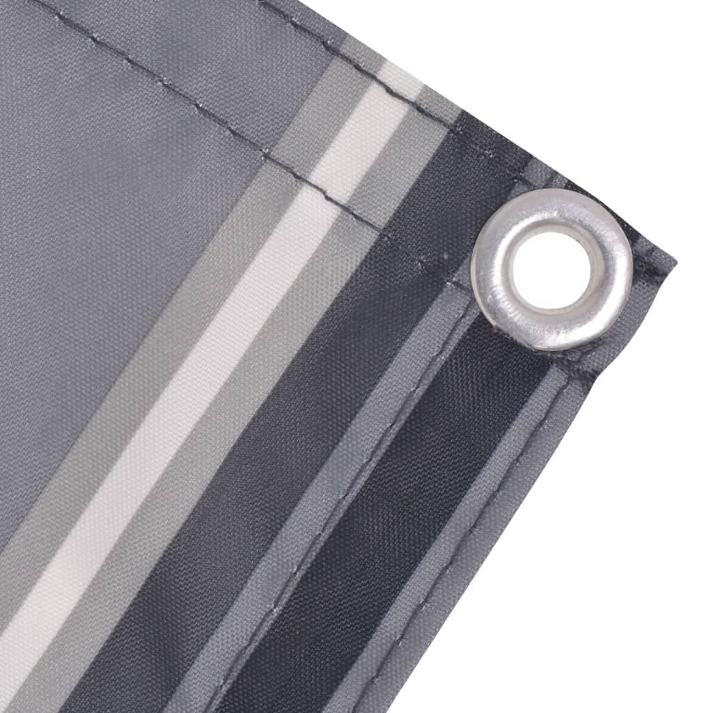 vidaXL Balkonsichtschutz Oxford-Gewebe 90×400 cm Gestreift Grau