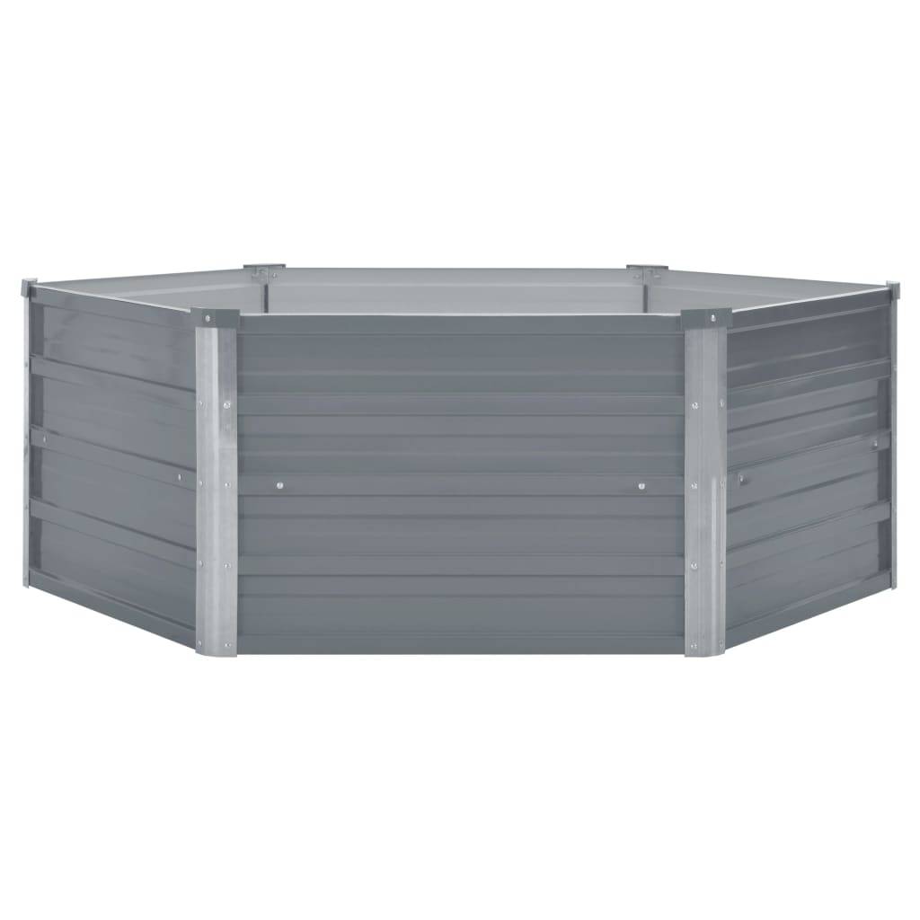 vidaXL Hochbeet 129 x 129 x 46 cm Verzinkter Stahl Grau
