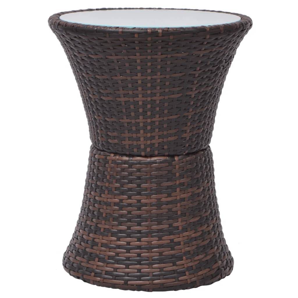 vidaXL 3-tlg. Bistro-Set mit Auflagen Poly Rattan Braun
