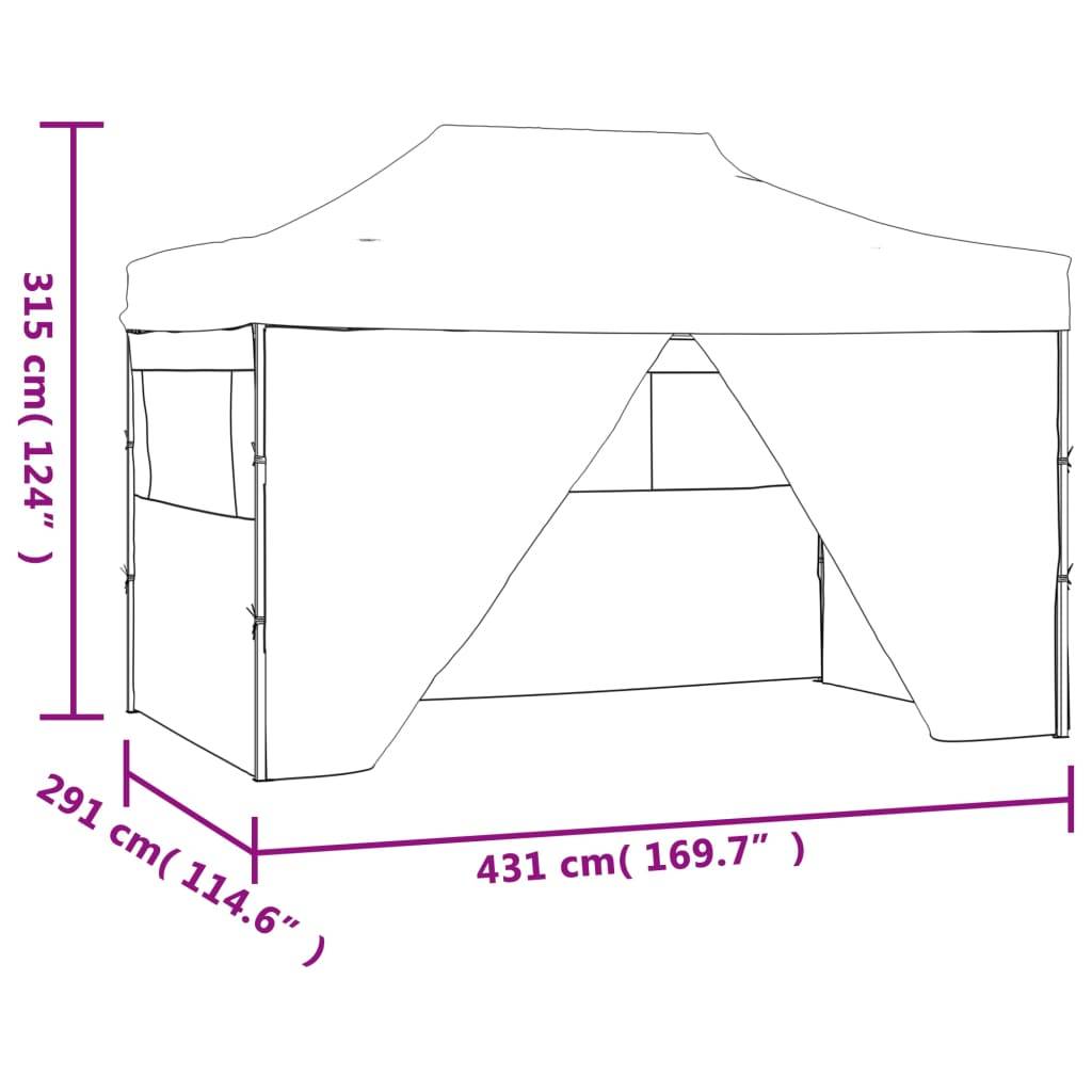 vidaXL Faltzelt Pop-Up mit 4 Seitenteilen 3x4,5 m Blau