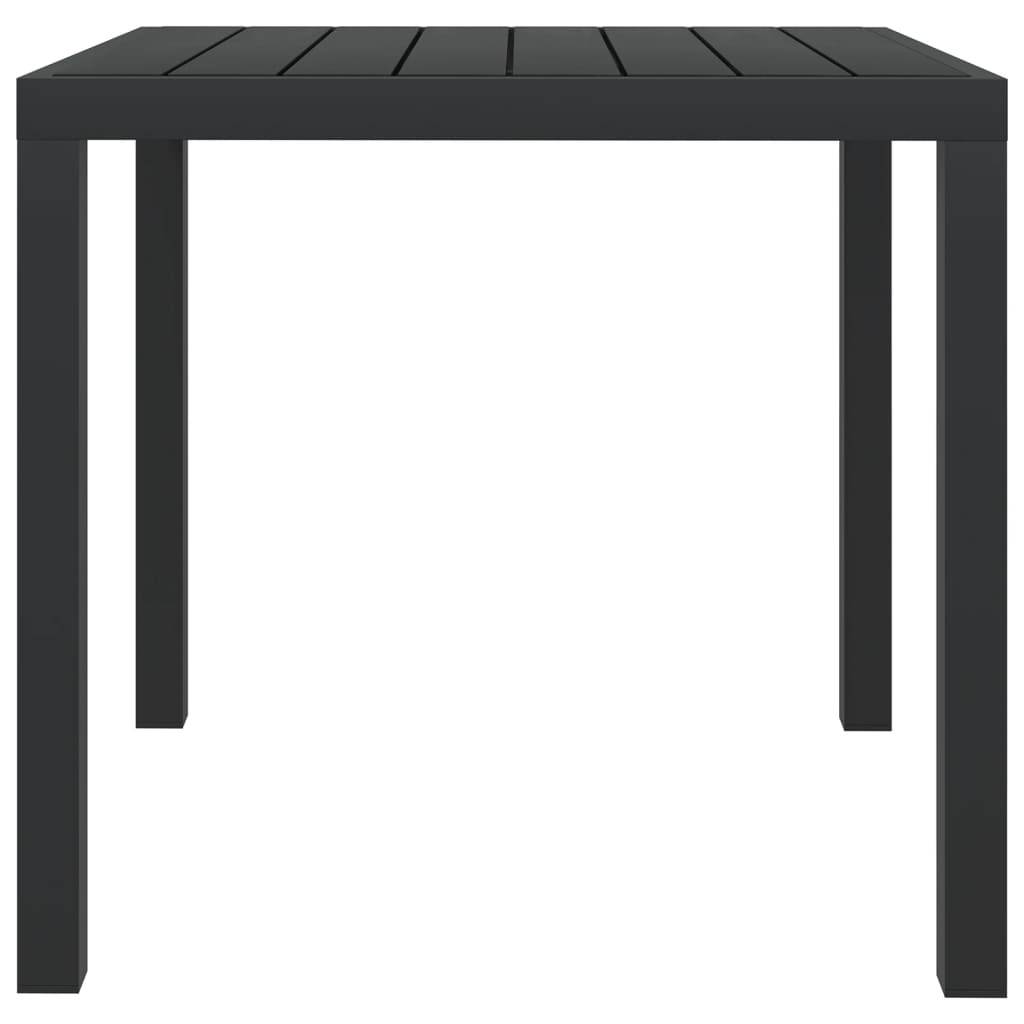 vidaXL Gartentisch Schwarz 80x80x74 cm Aluminium und WPC