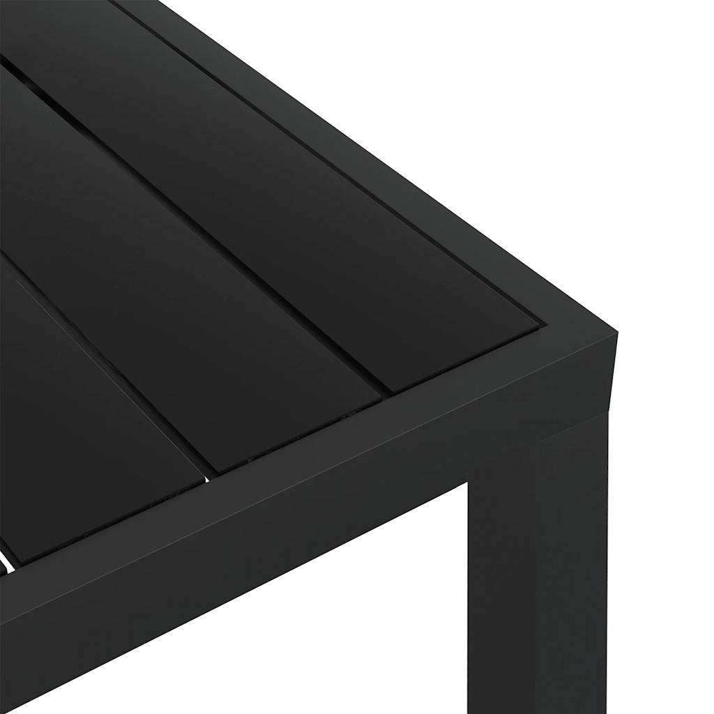 vidaXL Gartentisch Schwarz 80x80x74 cm Aluminium und WPC