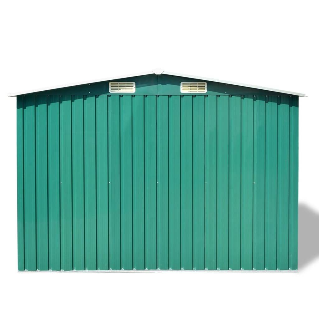 vidaXL Gartenschuppen Grün Metall 257 x 205 x 178 cm
