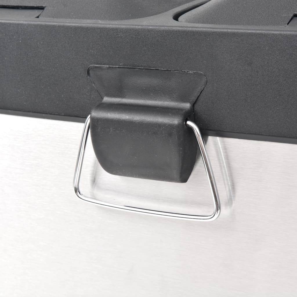 vidaXL Recycling Treteimer Edelstahl 36 L