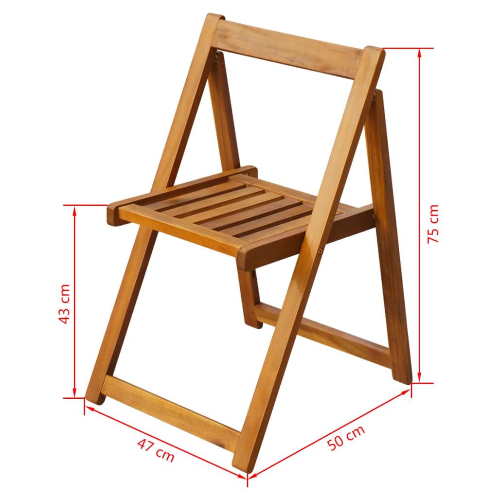 vidaXL Klappbare Gartenstühle 2 Stk. Massivholz Akazie