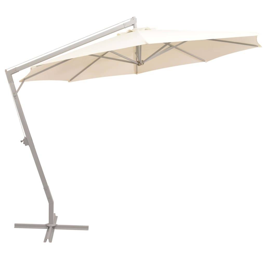 vidaXL Sonnenschirm Ampelschirm 350 cm Sand Aluminiummast