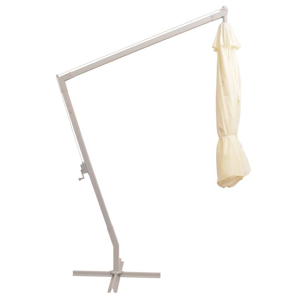 vidaXL Sonnenschirm Ampelschirm 350 cm Sand Aluminiummast
