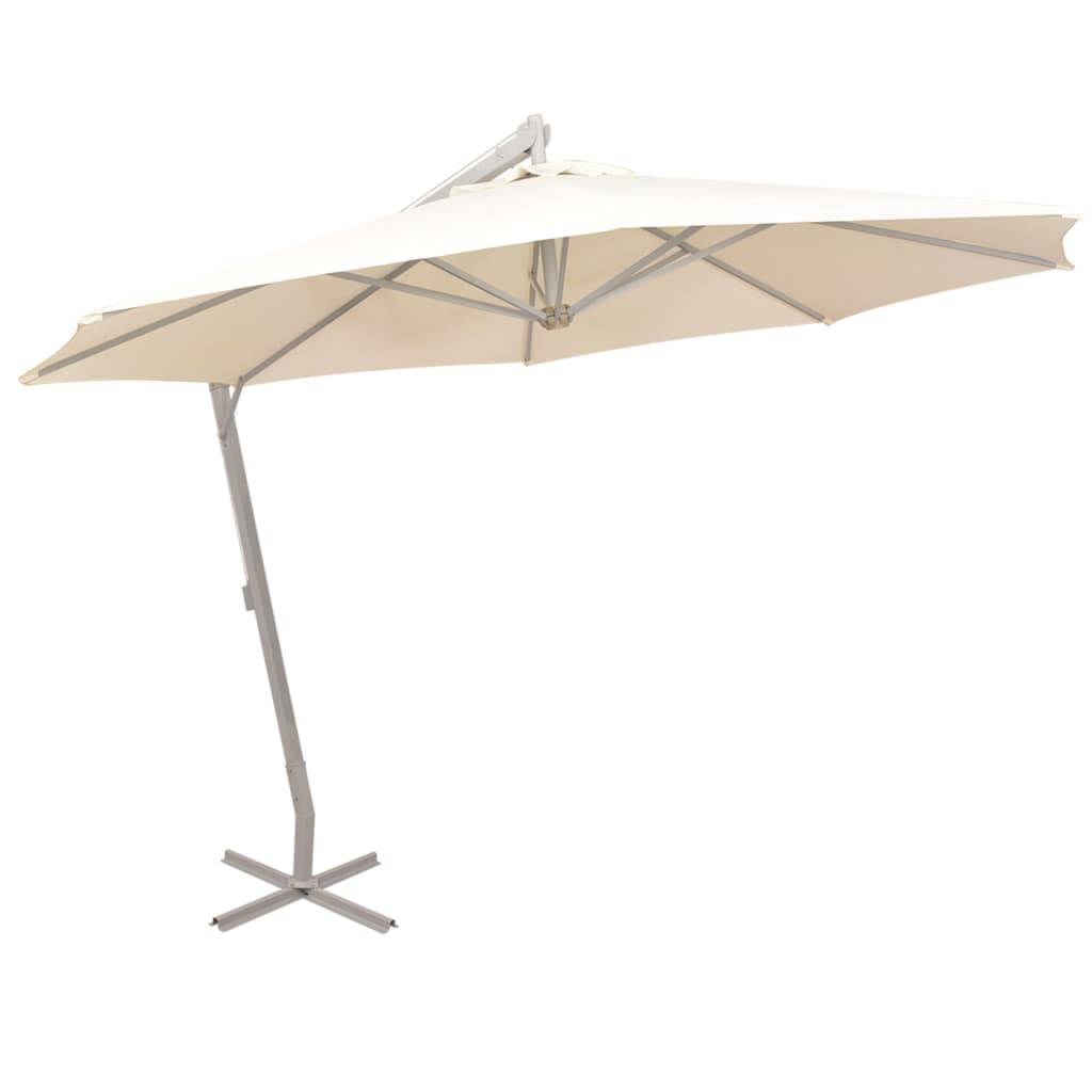 vidaXL Sonnenschirm Ampelschirm 350 cm Sand Aluminiummast