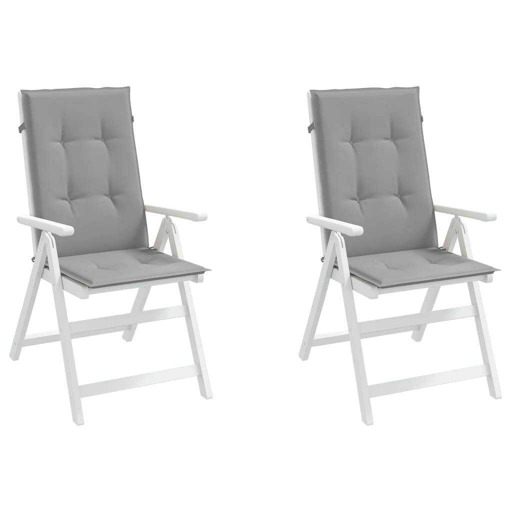 vidaXL Gartenstuhlauflagen für Hochlehner 2 Stk. Grau 120x50x3cm Stoff
