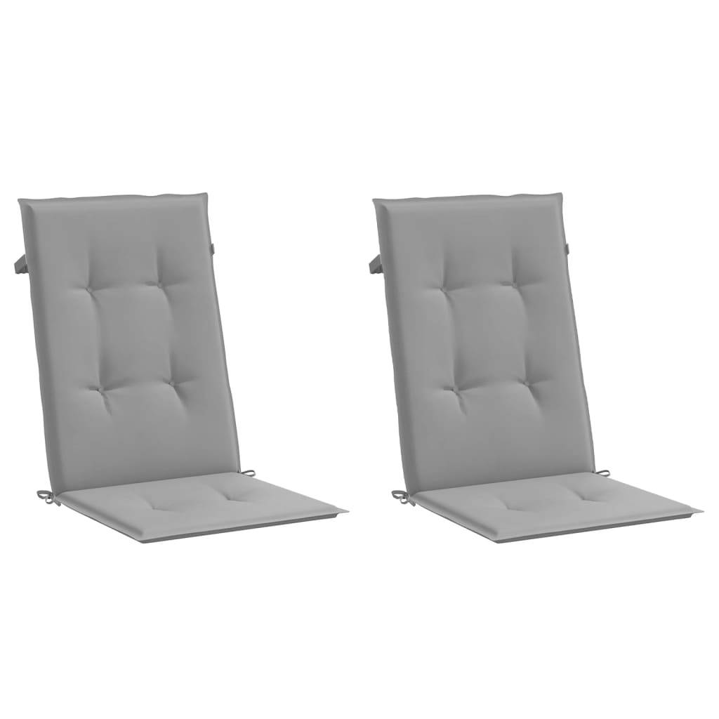 vidaXL Gartenstuhlauflagen für Hochlehner 2 Stk. Grau 120x50x3cm Stoff