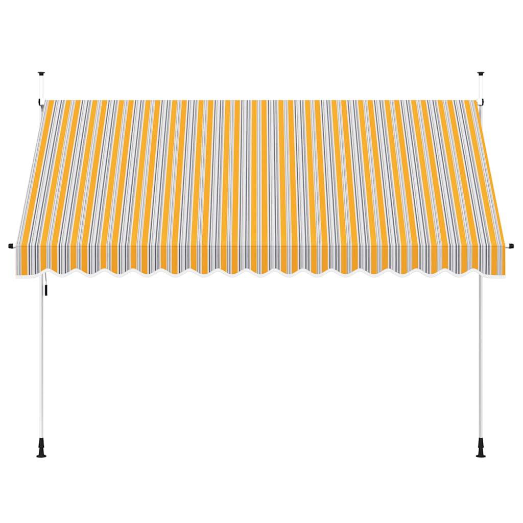 vidaXL Einziehbare Markise Handbetrieben 350 cm Gelb/Blau Gestreift