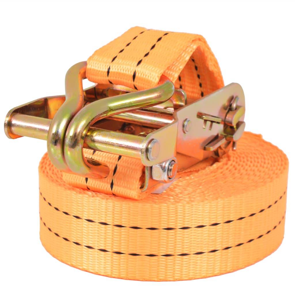vidaXL Ratschen-Spanngurte 4 Stk. 1 Tonne 6m×38mm Orange