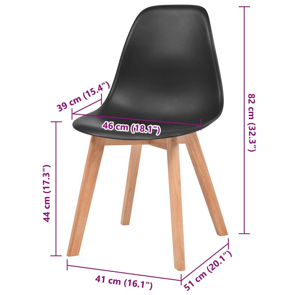 vidaXL Esszimmerstühle 2 Stk. Schwarz Kunststoff