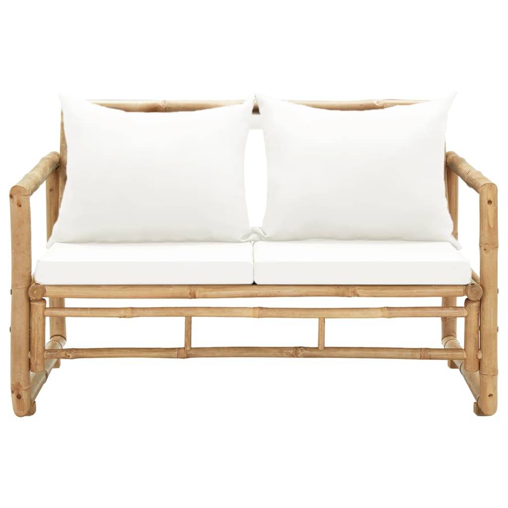 vidaXL 2-Sitzer Gartensofa mit Polstern Bambus