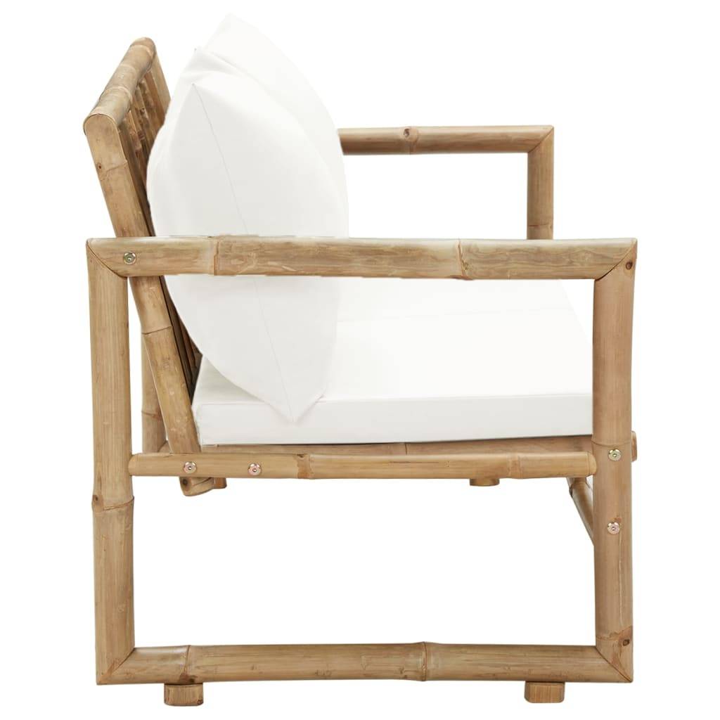 vidaXL 2-Sitzer Gartensofa mit Polstern Bambus