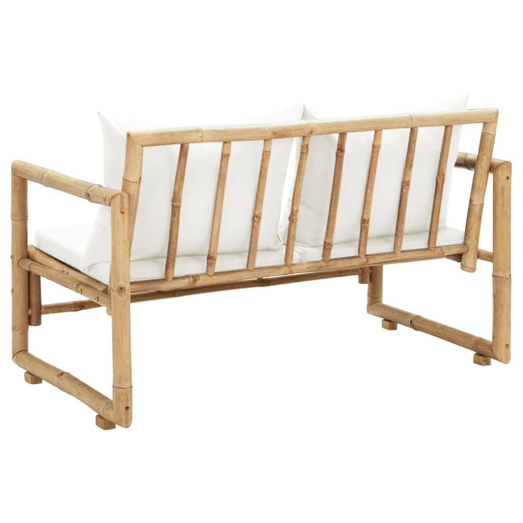 vidaXL 2-Sitzer Gartensofa mit Polstern Bambus
