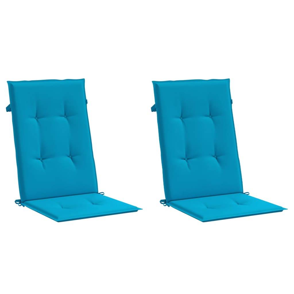 vidaXL Gartenstuhlauflagen für Hochlehner 2 Stk. Blau 120x50x3cm Stoff