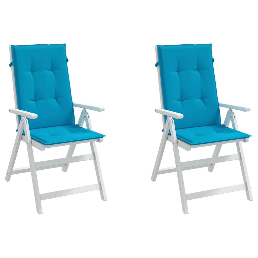 vidaXL Gartenstuhlauflagen für Hochlehner 2 Stk. Blau 120x50x3cm Stoff