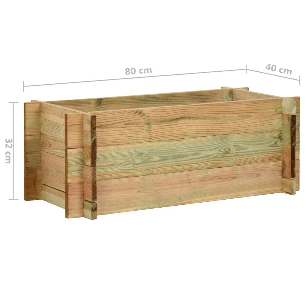 vidaXL Pflanzkübel Hochbeet Kiefernholz Imprägniert 80 cm
