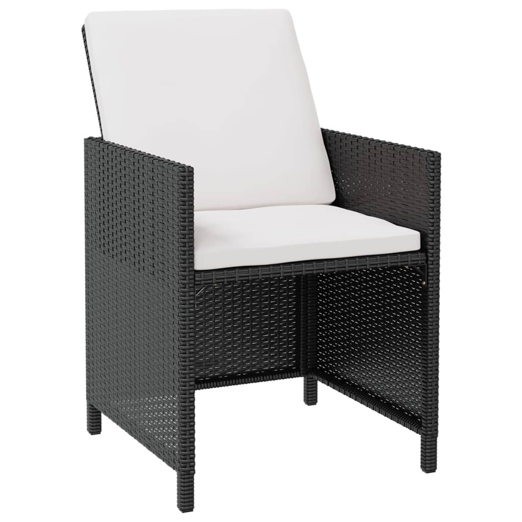 vidaXL 5-tlg. Garten-Essgruppe Poly Rattan Akazienholz Schwarz